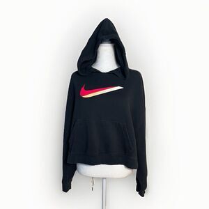 Nike Crop Top Womens Boxy Black Hoody Sweater Logo Sporty Comfy  Grunge Size  S